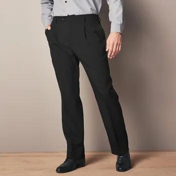 Dámské kalhoty Kalhoty s pružným pasem a záševky černá 48