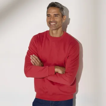 Pánská mikina Mikina s kulatým výstřihem z česaného moltonu korálová 147/156