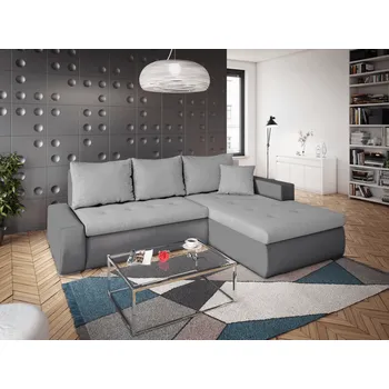 Sedací souprava Rohová rozkládací sedačka GRAND šedá-tmavěšedá SAWANA 21 + SAWANA 96