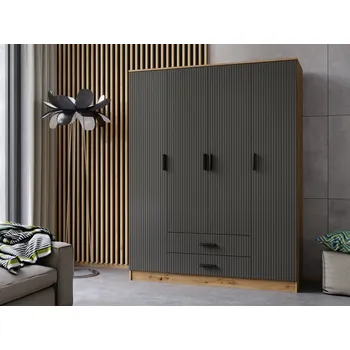 Šatní skříň Šatní skříň KASTELLO 160 Dub artisan + Grafit