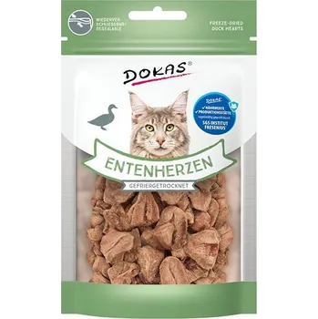 Dokas mrazem sušená kachní srdíčka pro kočky 15 g
