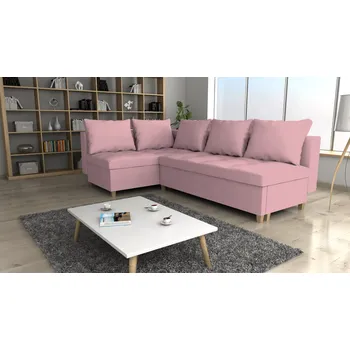 Sedací souprava Rohová rozkládací sedačka DREAMER růžová - MALMO 61