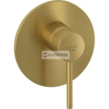 Vodovodní baterie Kludi Bozz Sprchová baterie podomítková - vrchní díl, rozeta 15 cm, kartáčované zlato, 38755N076