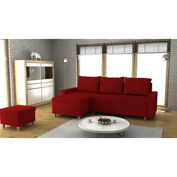 Sedací souprava Rohová rozkládací souprava CARTER červená - SAWANA 13