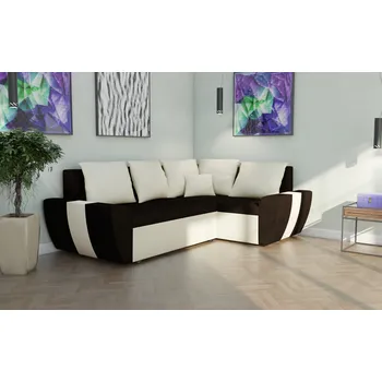 Sedací souprava Rohová rozkládací sedačka AGER světlehnědá-béžová