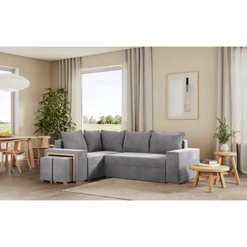 Sedací souprava Malaga CN-01-0734-04 rohová rozkládací sedačka P světlešedá