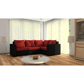 Sedací souprava Rohová rozkládací sedačka CANTON červeno-černá