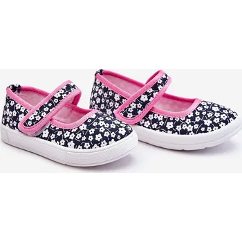 Dívčí baleríny Dětské balerínky na suchý zip v potisku námořnické a Selah Barva: Modrá, Velikost: 25