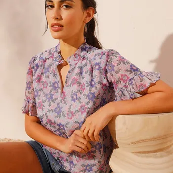 Dámská halenka Halenka z recyklovaného polyesteru modrá/fialová 48