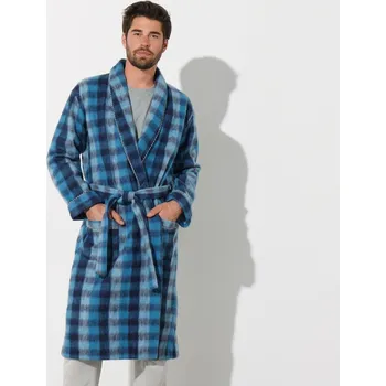 Pánská móda Župan z materiálu COURTELLE kostka modrá 87/96 (M)