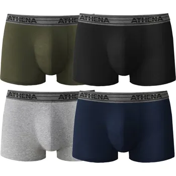 Boxerky Sada 4 boxerek Basic Coton zn. Athena černá+šedá+zelená 117/124