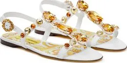 Dámské sandále Sandály Dolce&Gabbana CQ0601 AT848 Bílá 38