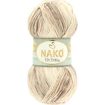 Příze Nako Elit Baby Mini Batik 32426 hnědá a bílá