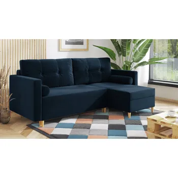 Sedací souprava Rohová rozkládací sedačka HARALD modrá - DREAM VELVET 202.24