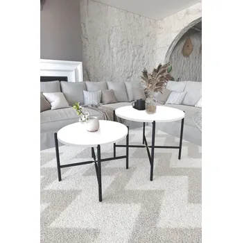 Konferenční stolek 2-dílný konferenční stolek BORIS - bílý