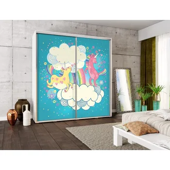 Šatní skříň Šatní skříň PENELOPA 205 Jednorožci duha