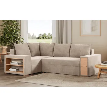 Sedací souprava Rohová rozkládací sedačka AVILA béžová - CORD 205.14