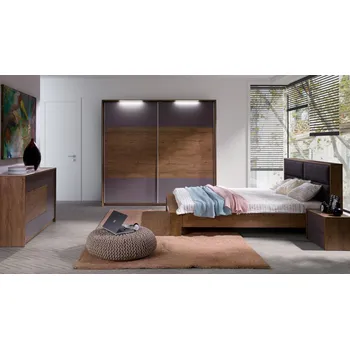 Ložnicová sestava Ložnicová sestava LATIKA 1 dub vínový / šedá