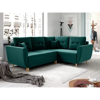 Sedací souprava Rohová rozkládací sedačka LARSA modrozelená - MONOLITH 37