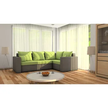 Sedací souprava Rohová rozkládací sedačka CANTON zeleno-světlešedá