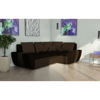 Sedací souprava Rohová rozkládací sedačka AGER tmavěhnědá-světlehnědá