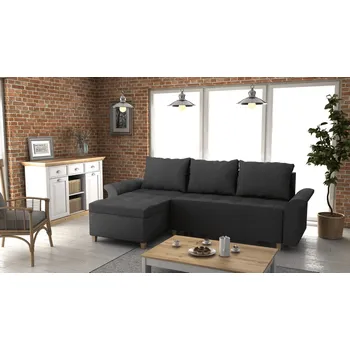 Sedací souprava Rohová rozkládací sedačka LENOX tmavěšedá - SAWANA 96