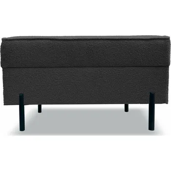 Taburet Taburet HUGO s úložným prostorem - černý - bouclé - NOW OR NEVER 100