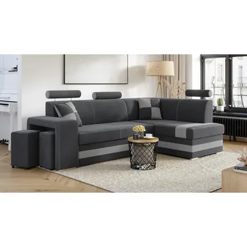 Sedací souprava Rohová rozkládací sedačka VEGAS tmavěšedá-světlešedá