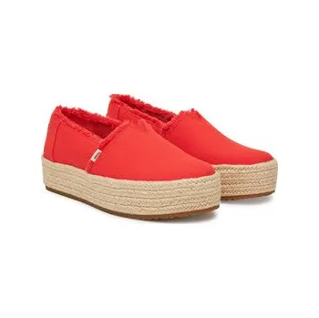 Dámské baleríny Espadrilky Toms Valencia Platform 10021919 Červená 36