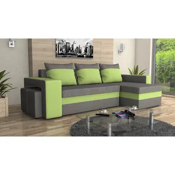 Sedací souprava Rohová sedací souprava EDISON světlešedá-zelená