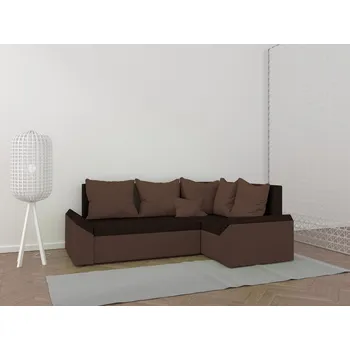 Sedací souprava Rohová rozkládací sedačka PARIS tmavěhnědá-světlehnědá