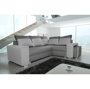 Sedací souprava Rohová rozkládací sedačka MADRYT šedá-světlešedá - SAWANA 21 + SAWANA 84