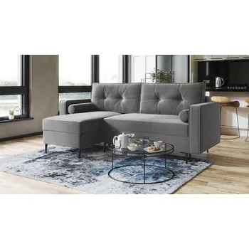 Sedací souprava Rohová rozkládací sedačka MARY světlešedá - MONOLITH 84