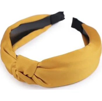 Čelenka Saténová čelenka do vlasů s uzlem Hořčicová Fuzio FS330794ss03