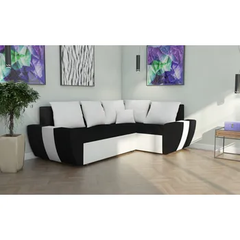Sedací souprava Rohová rozkládací sedačka AGER černo-bílá