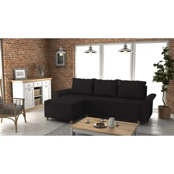 Sedací souprava Rohová rozkládací sedačka LENOX černá - SAWANA 14