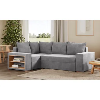 Sedací souprava Rohová rozkládací sedačka BARCELONA světlešedá - CORD 205.06