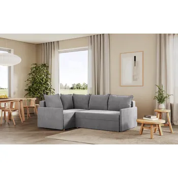 Sedací souprava Rohová rozkládací sedačka GRENADA světlešedá - CORD 205.06