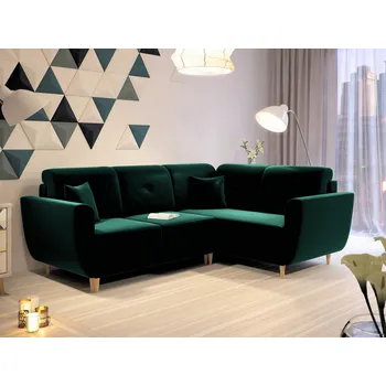 Sedací souprava Rohová rozkládací sedačka HILDA Modrozelená - MONOLITH 37