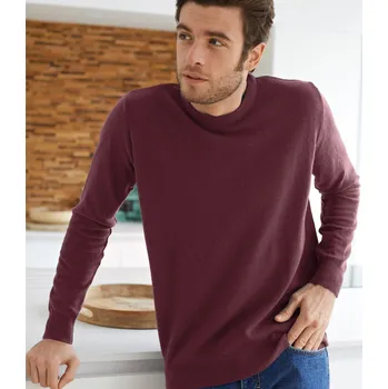 Pánský svetr Pulovr s kulatým výstřihem, 100% akryl bordó 87/96 (M)
