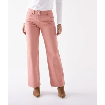Dámské kalhoty Široké strečové kalhoty, pro vyšší postavu růžové dřevo 42