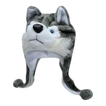 Čepice Plyšová zvířecí čepice animal - Vlk PLZEN