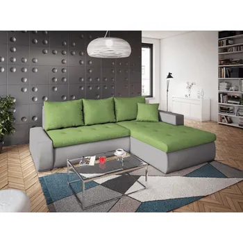 Sedací souprava Rohová rozkládací sedačka GRAND zeleno-šedá - SAWANA 31 + SAWANA 21