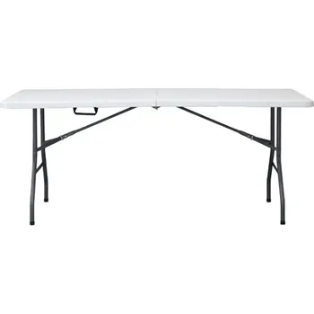 Zahradní sestava Stůl campingový bílý 180x70, skládací, s madlem pro snadné přenášení