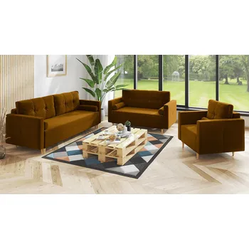 Sedací souprava Sedací souprava MARTEN 3+2+1 hořčicová - MONOLITH 48 Sedací soupravy 3+2+1