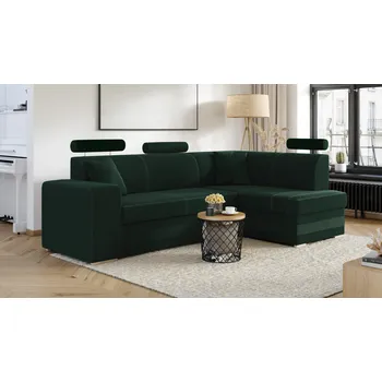 Sedací souprava Rohová rozkládací sedačka VEIRA - zelená