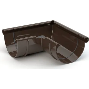 okap Plastový vnější roh žlabu PVC 100 mm HNĚDÁ (Roh žlabu)