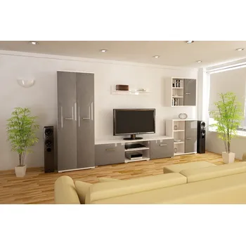 Obývací stěna Obývací sestava FIGO A - Šedý lesk