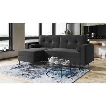 Sedací souprava Rohová rozkládací sedačka MARY šedá - DREAM VELVET 202.13