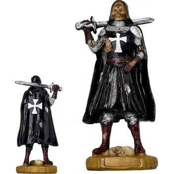 Replika zbraně Albainox Pryskyřicová soška černého templáře "IN MORTE SERVIO"